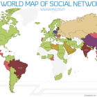 Карта поширення найпопулярніших соціальних мереж світу
