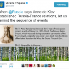 Суперечка офіційних екаунтів України та Росії в Twitter через Анну Ярославну викликала фурор в твітерян