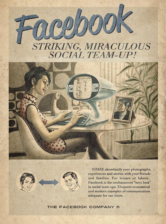 Реклама Facebook, Twitter, Skype i Youtube родом з 60 х