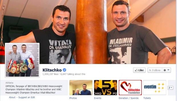 Брати Клички першими серед українців набрали 1 мільйон прихильників у Facebook