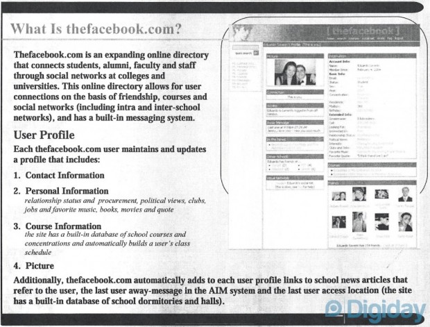 Як вигладала рекламна пропозиція від Facebook у 2004 році?