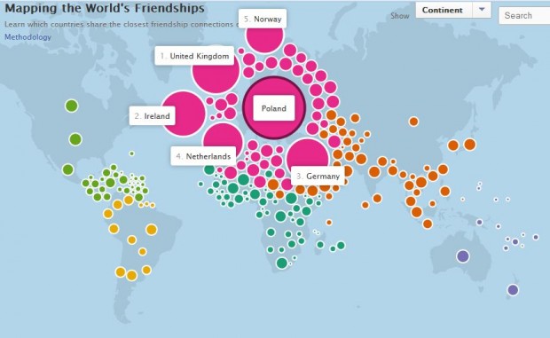 Facebook представила інтерактивну карту «Дружба в світі»
