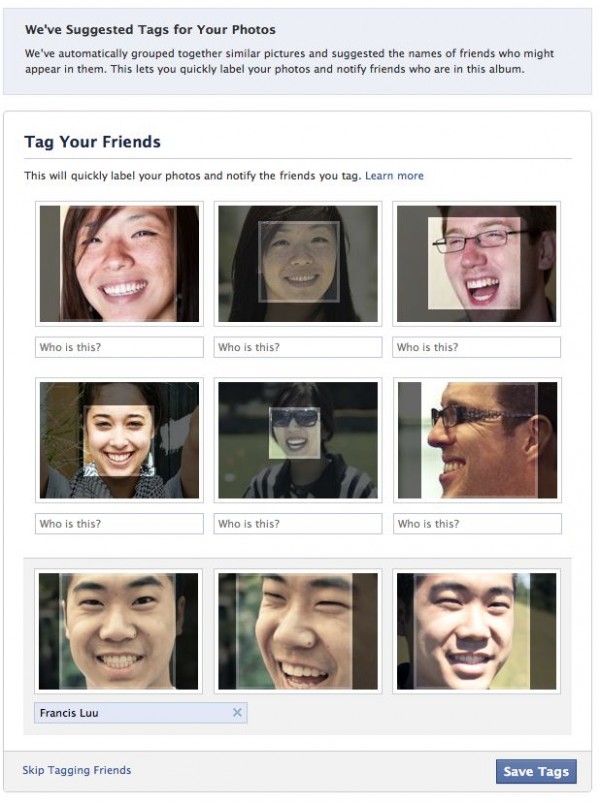 Facebook запустив функцію розпізнавання облич на фото