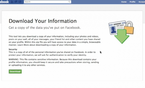 Facebook дозволить завантажити всю інформацію про людину