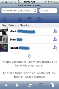 Facebook запустив «Find Friends Nearby» для мобільної версії (оновлено)