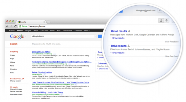 Google тестує пошук документів користувачів, розміщених в Google Drive  