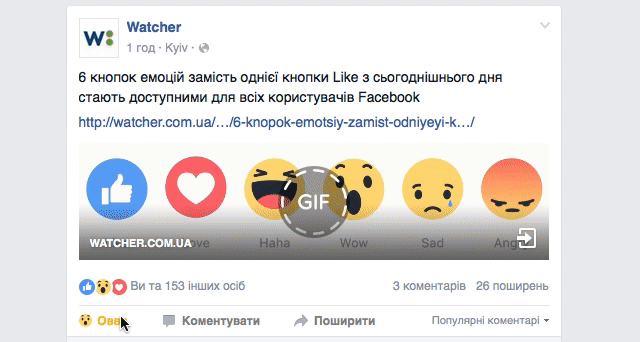 Реакція соцмереж на введення кнопок емоцій у Facebook