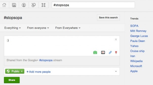 Google+: оновлення статусів з пошуку та тренди для мобільної версії