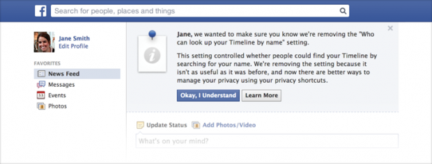 Ви більше не можете приховати свій Facebook профіль від пошуку в соцмережі