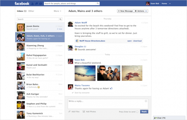 Facebook повідомлення отримали новий вигляд і функціонал