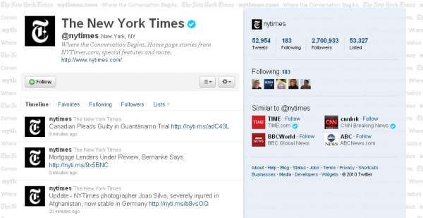 Твітер The New York Times популярніший, ніж друкована версія газети