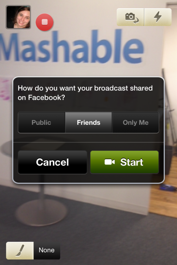 Додаток від Ustream дозволяє транслювати відео напряму до Facebook