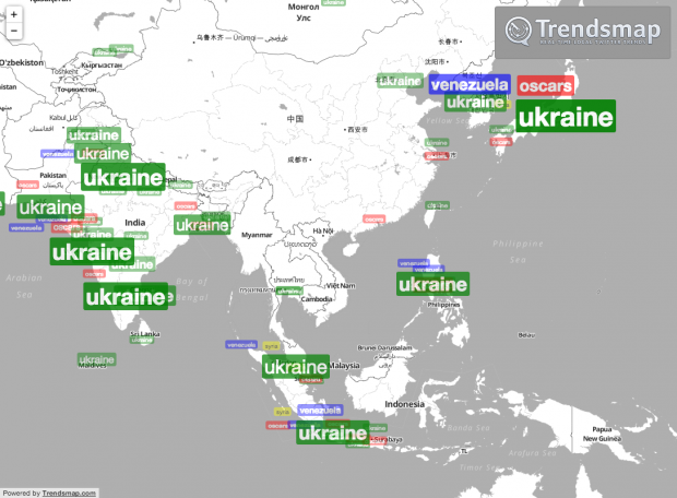 Україна стала популярнішою, ніж премія Оскар, у Твітері