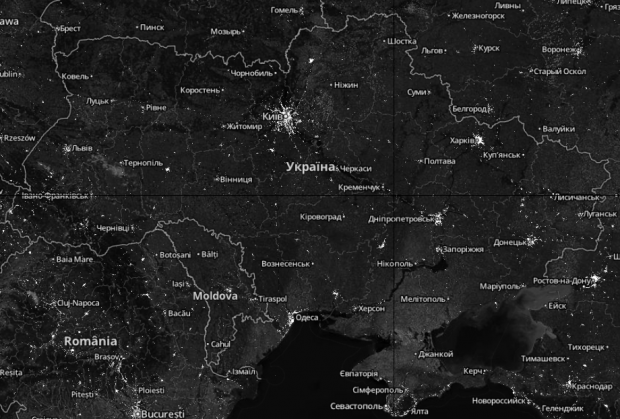 Супутникова карта чекінів Foursquare 