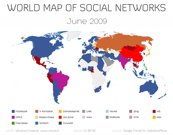 Україна   одна з 10 країн, де Facebook не є соцмережею №1